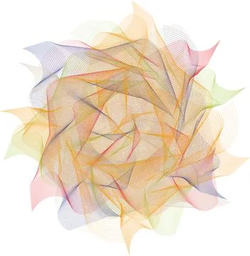 Thin curved multicolored lines that make an elegant pattern for design.3d. 스톡 일러스트