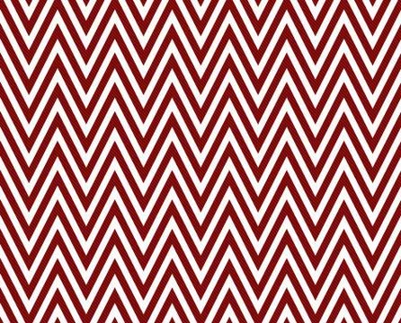 Thin dark red and white horizontal chevron striped textured fabric background Stock Illustration