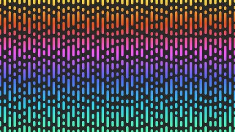 Thin dash-dotted vertical lines geometric, bright colorful gradient broken pa Stock Illustration