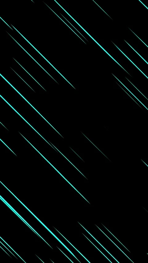 Thin diagonal cyan anime speed lines on black background, vertical format Stock Footage 337936909