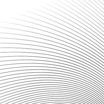 Thin dynamic curved lines monochrome geometric pattern Illustrazione stock