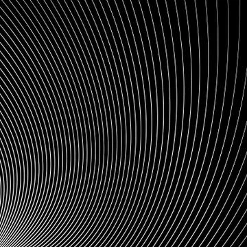 Thin dynamic curved lines monochrome geometric pattern Stock Illustration