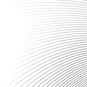 Thin dynamic curved lines monochrome geometric pattern Stock Illustration