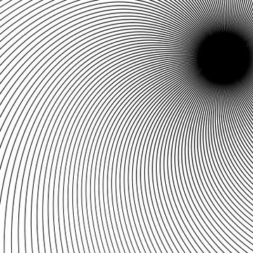 Thin dynamic curved lines monochrome geometric pattern Stock Illustration
