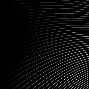 Thin dynamic curved lines monochrome geometric pattern Stock Illustration