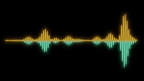 Thin dynamic equalizer of voice or electronic music colored green and orange Stock Footage 287770794