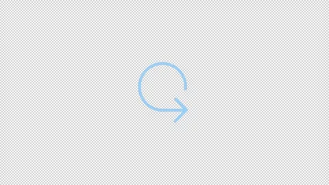 Thin Flat Curved Arrow Animation Loop Transparent Stock Footage 347496259