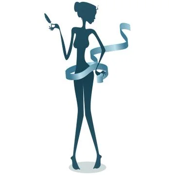 Thin girl Stock Illustration