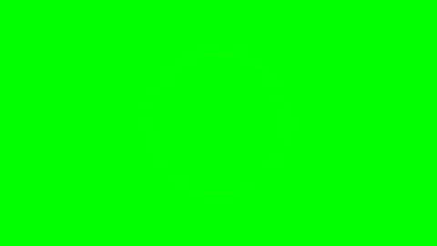A thin glowing golden circular ring pulsating on a vibrant green background Stock Footage 340901645