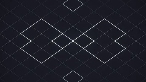 Thin, glowing lines create a dynamic pattern on a dark background. 3d rendering Stock Footage 306214410