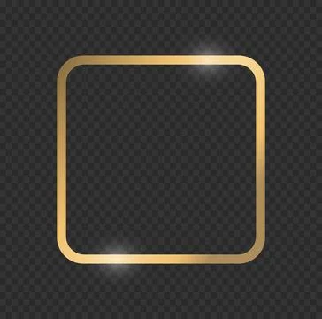 Thin Gold Rounded Square Frame Stock Illustration