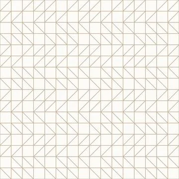 Thin golden brown outlines on light beige background, seamless geometric li.. 스톡 일러스트
