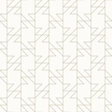 Thin golden brown outlines on light beige background, seamless geometric line 库存插图