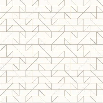 Thin golden brown outlines on light beige background, seamless geometric li.. Ilustração Stock