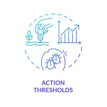 Thin gradient icon action thresholds concept Stock-Illustration