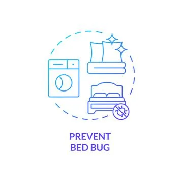 Thin gradient icon prevent bed bug concept 스톡 일러스트