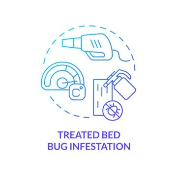 Thin gradient icon treated bed bug infestation concept Stock Illustration