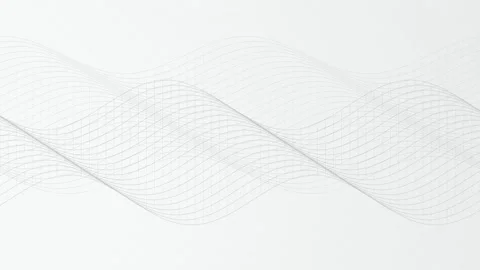 Thin gray lines form an undulating wave pattern on a white background Stock Footage 340831587