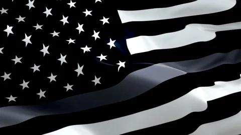 Thin Gray Silver Line Law Enforcement Correctional Corrections Guards Officers. Stock Footage 106058286