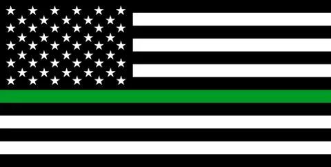 Thin green line flag Stock Illustration