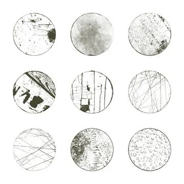 Thin Grunge Circle Stamp Collection Stock Illustration