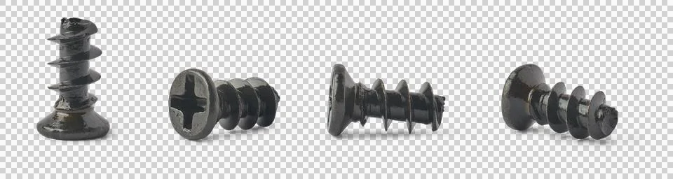 Thin head electronics screws isolated background Stock Photos