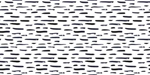 Thin horizontal lines pattern on white background. Hand drawn small black dash Stock Illustration
