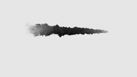 Thin Horizontal Smoke Stream With Alpha Channel Stock Footage 339302316