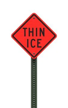 Thin Ice danger sign Stock Illustration