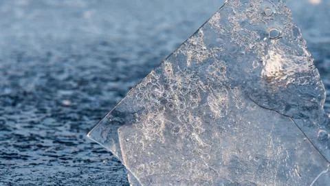The thin ice on the river Spree in Berlin Stock Photos