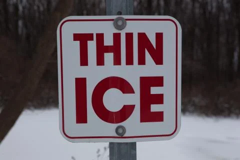Thin Ice Sign Stock Photos