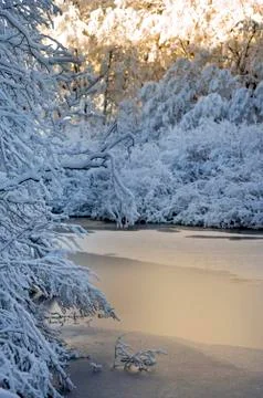 Thin ice in winter Stock Photos