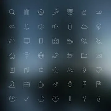 Thin icons Stock Illustration