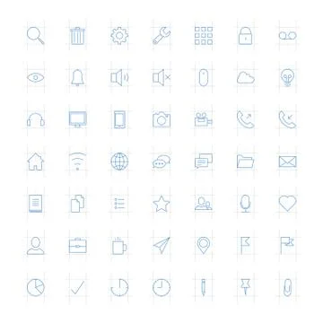 Thin icons Stock Illustration