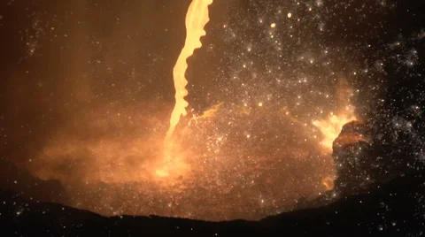 Thin jet of burning metal Stock-Footage 51929911
