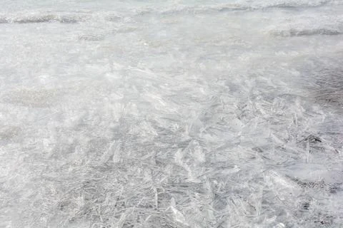 A thin layer of ice on the river Foto stock