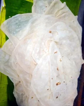 Thin Layered Flatbreads on Banana Leaf | Kerala Food Stock Photos