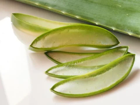 Thin leaf slices of the Aloe Vera plant Stock-Fotos