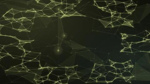 Thin lime geometric connections frame the edges of a dark abstract composit.. イラスト素材