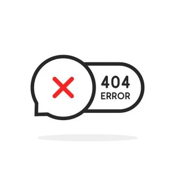 Thin line 404 error bubble icon Stock Illustration