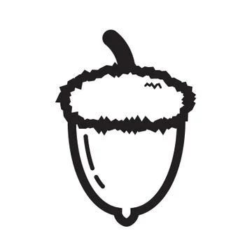 Thin line acorn icon Stock Illustration