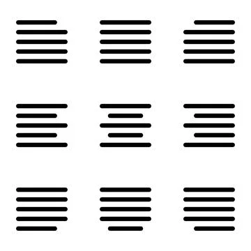 Thin line alignment set icon on white background Stock Illustration