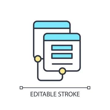 Thin line application programming interface icon Stock Illustration