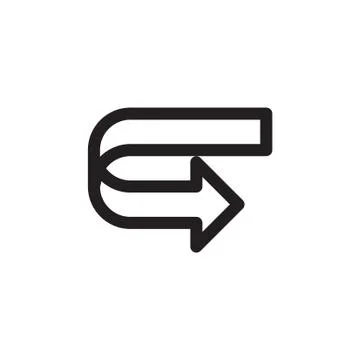 Thin line arrow icon Stock Illustration