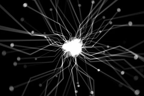 Thin line art pattern particle CG background wallpaper Illustrazione stock