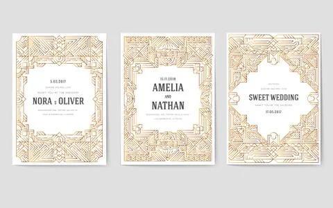 Thin line art set. Outline template of flyear, magazines, posters, book cover Illustrazione stock