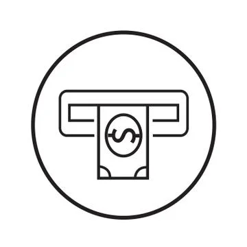 Thin Line Atm Icon Illustration design Stock Illustration