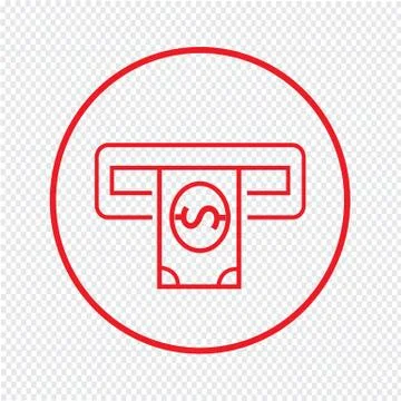 Thin Line Atm Icon Illustration design Stock Illustration