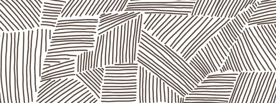 Thin line background with brown hatching in irregular geometric blocks. Fine Stock Illustration