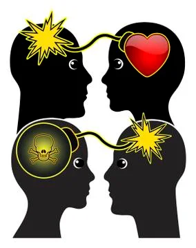 Thin Line between Love and Hate Illustrazione stock